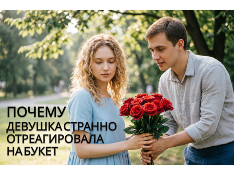 Девушка странно отреагировала на букет: что это значит?